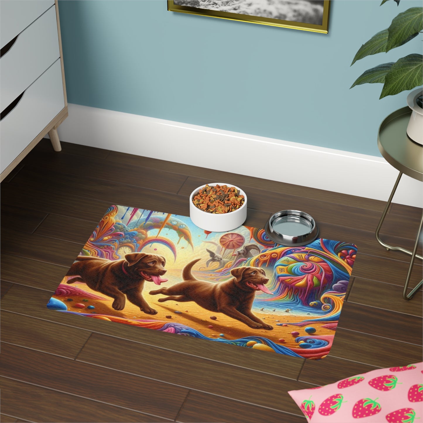 Pet Food Mat (12x18) - Chocolate Labrador