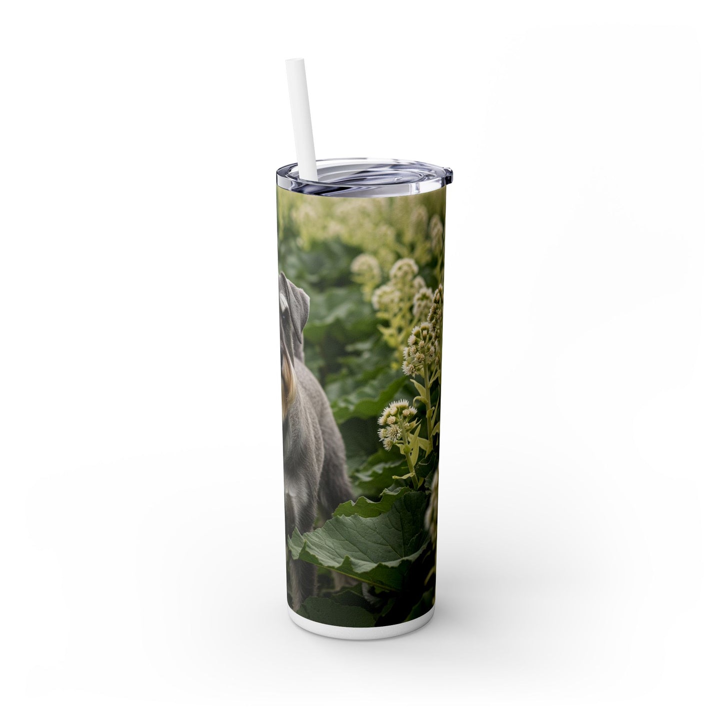 Standard Schnauzer Skinny Tumbler with Straw, 20oz
