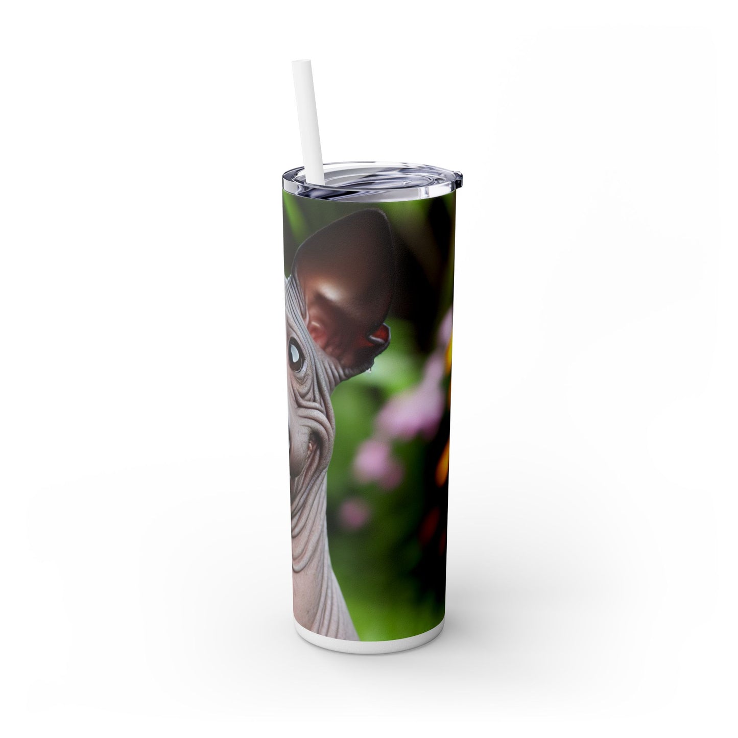 Peruvian Hairless Dog Skinny Tumbler with Straw, 20oz