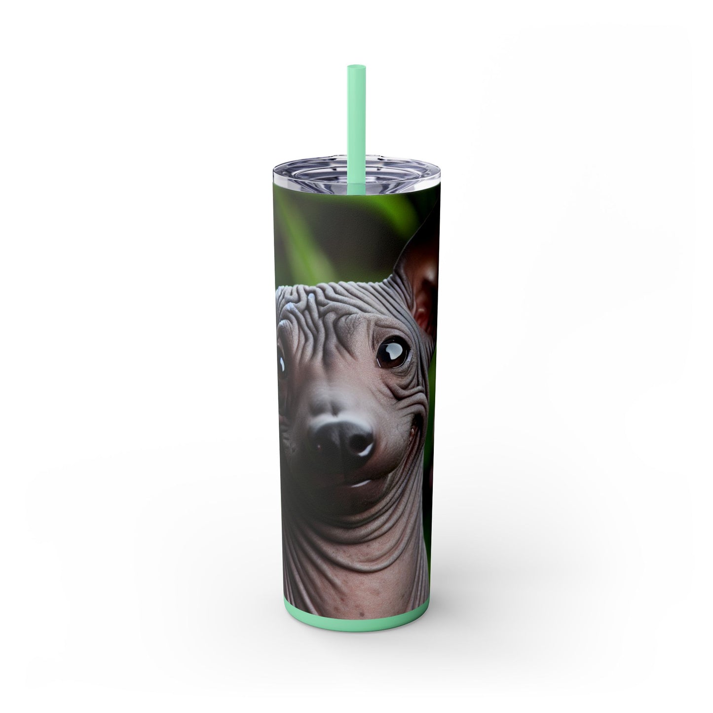 Peruvian Hairless Dog Skinny Tumbler with Straw, 20oz