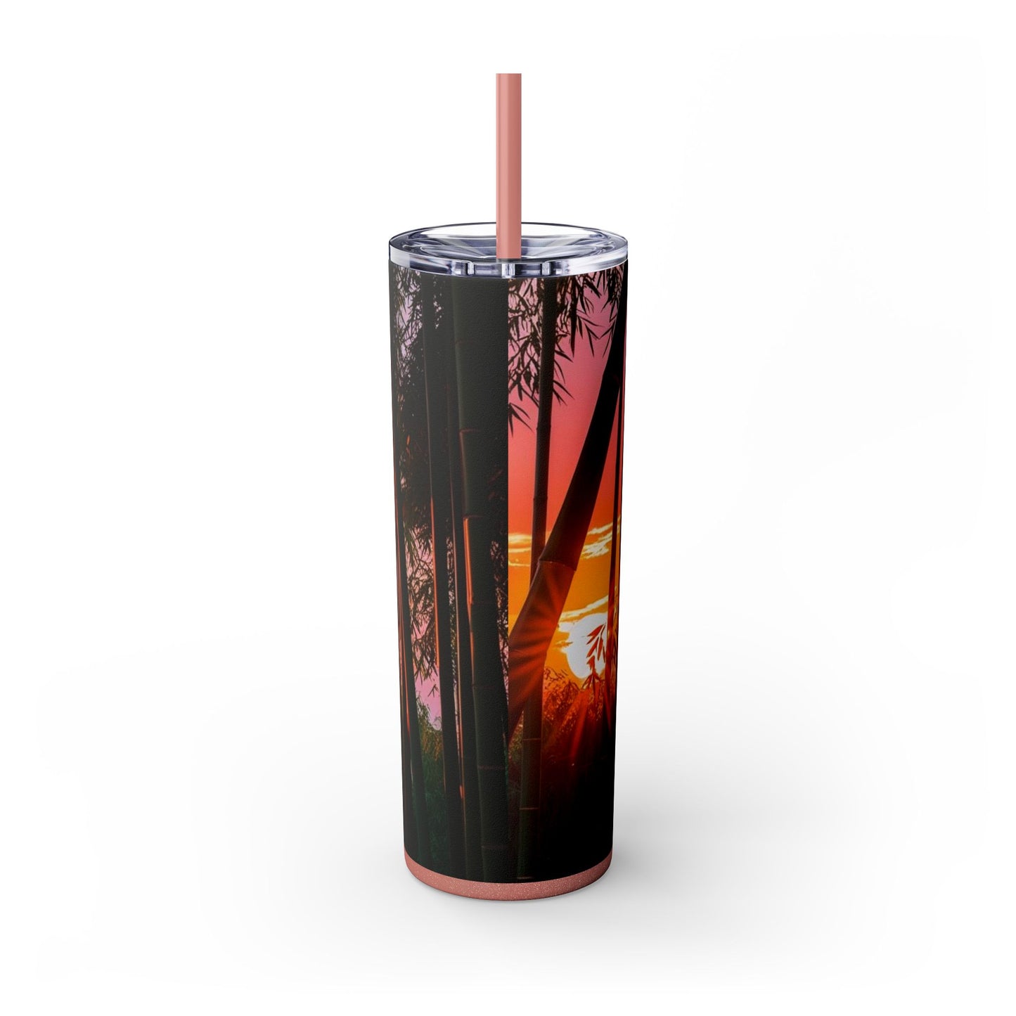 Bamboo Forest Sunrise Skinny Tumbler with Straw, 20oz