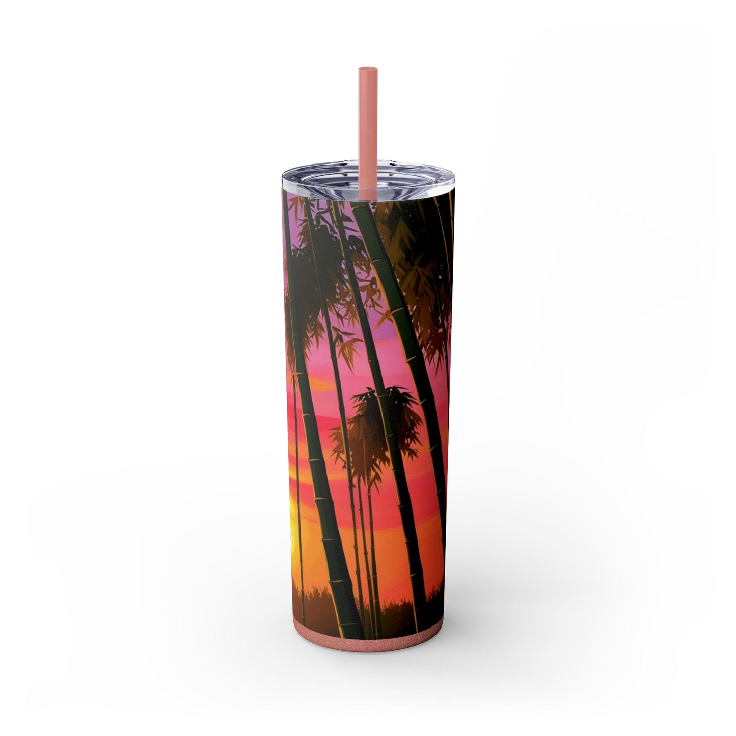 Bamboo Forest Sunrise Skinny Tumbler with Straw, 20oz