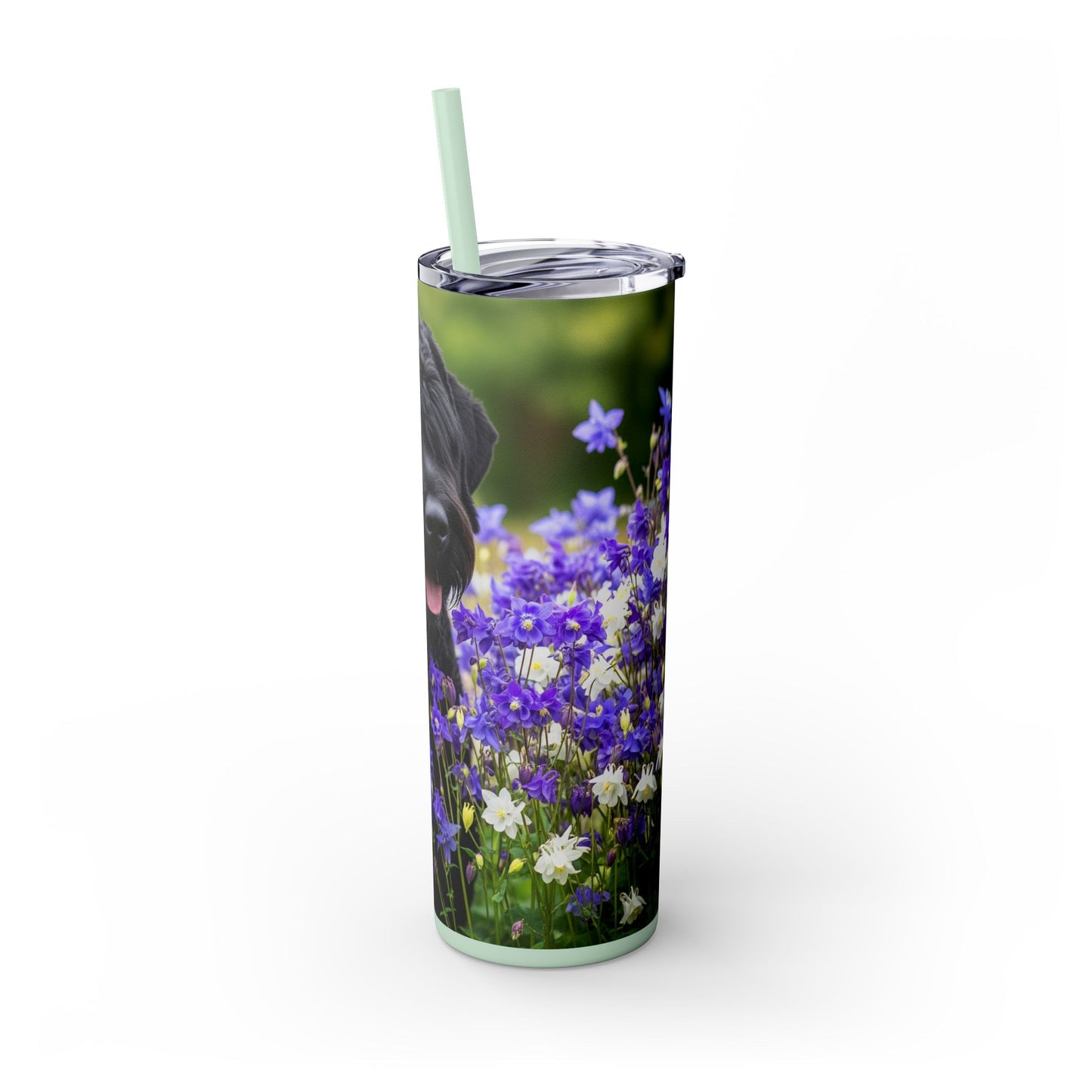 Black Russian Terrier Tumbler with Straw, 20oz