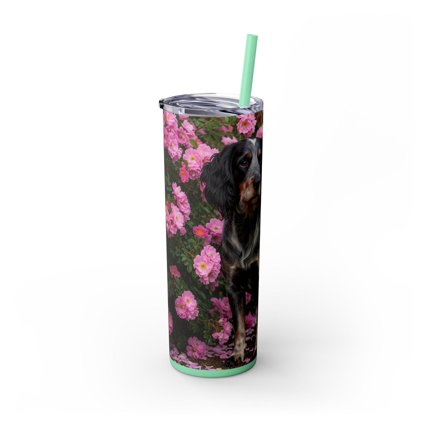 Blue Picardy Spaniel Tumbler with Straw, 20oz