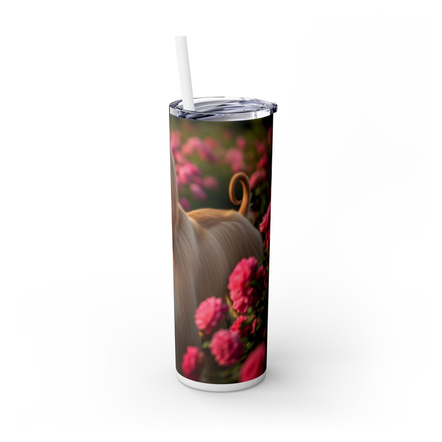 Afghan Hound Skinny Tumbler with Straw, 20oz