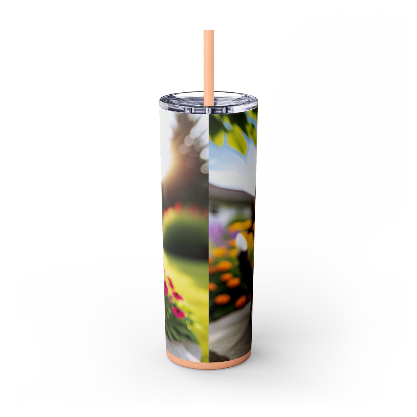 Bernedoodle Skinny Tumbler with Straw, 20oz