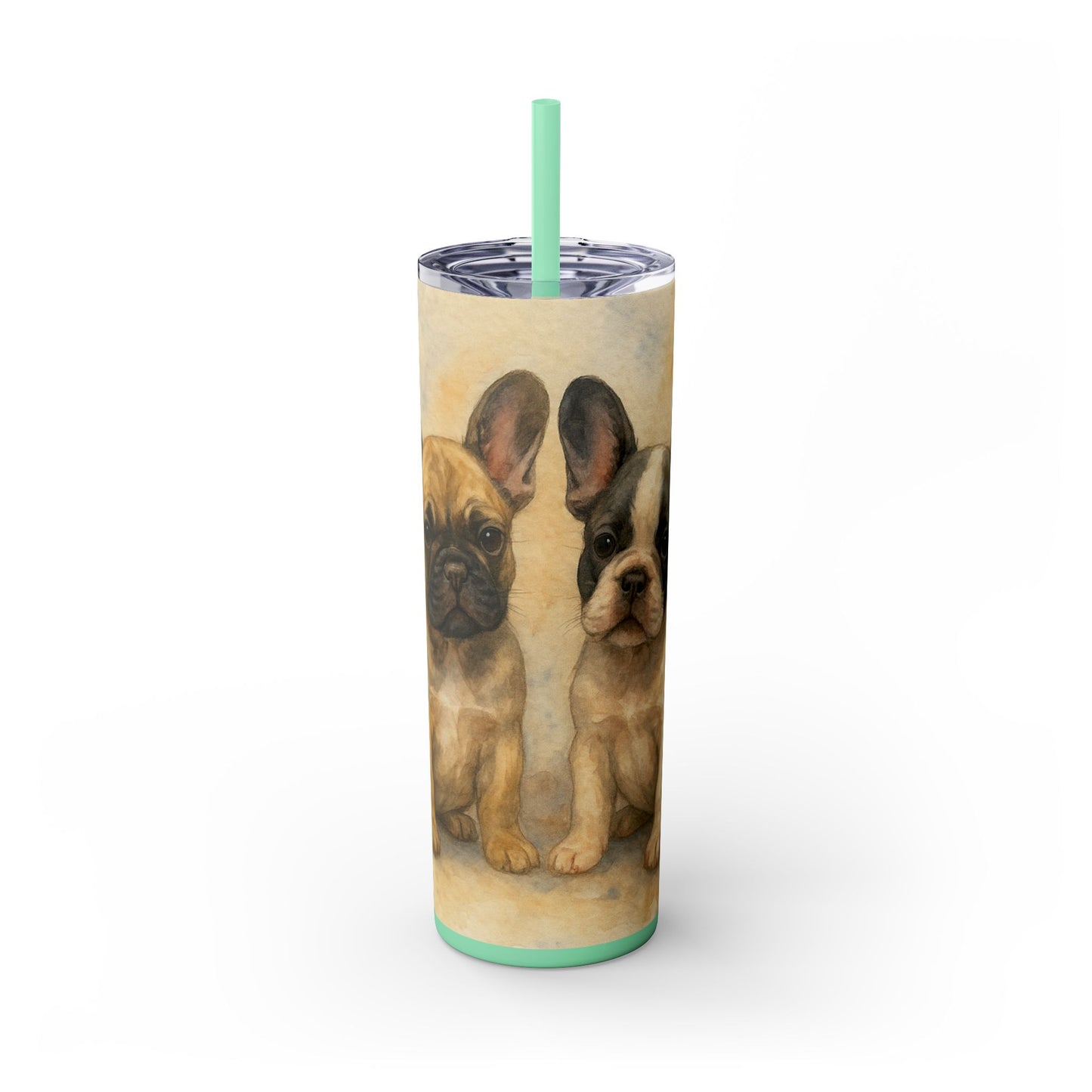 French Bulldog puppies Tumbler with Straw, 20oz