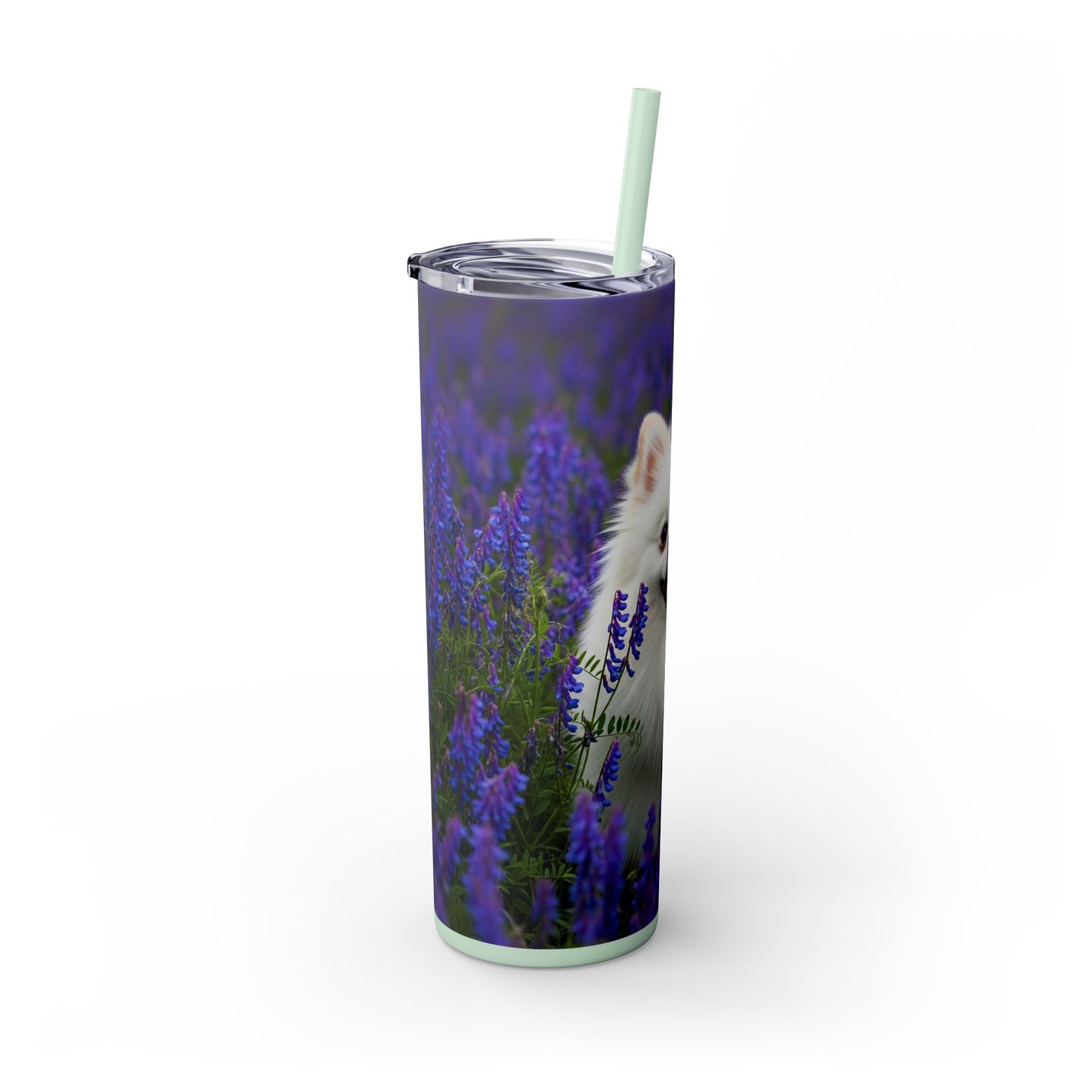 Pomeranian Skinny Tumbler with Straw, 20oz