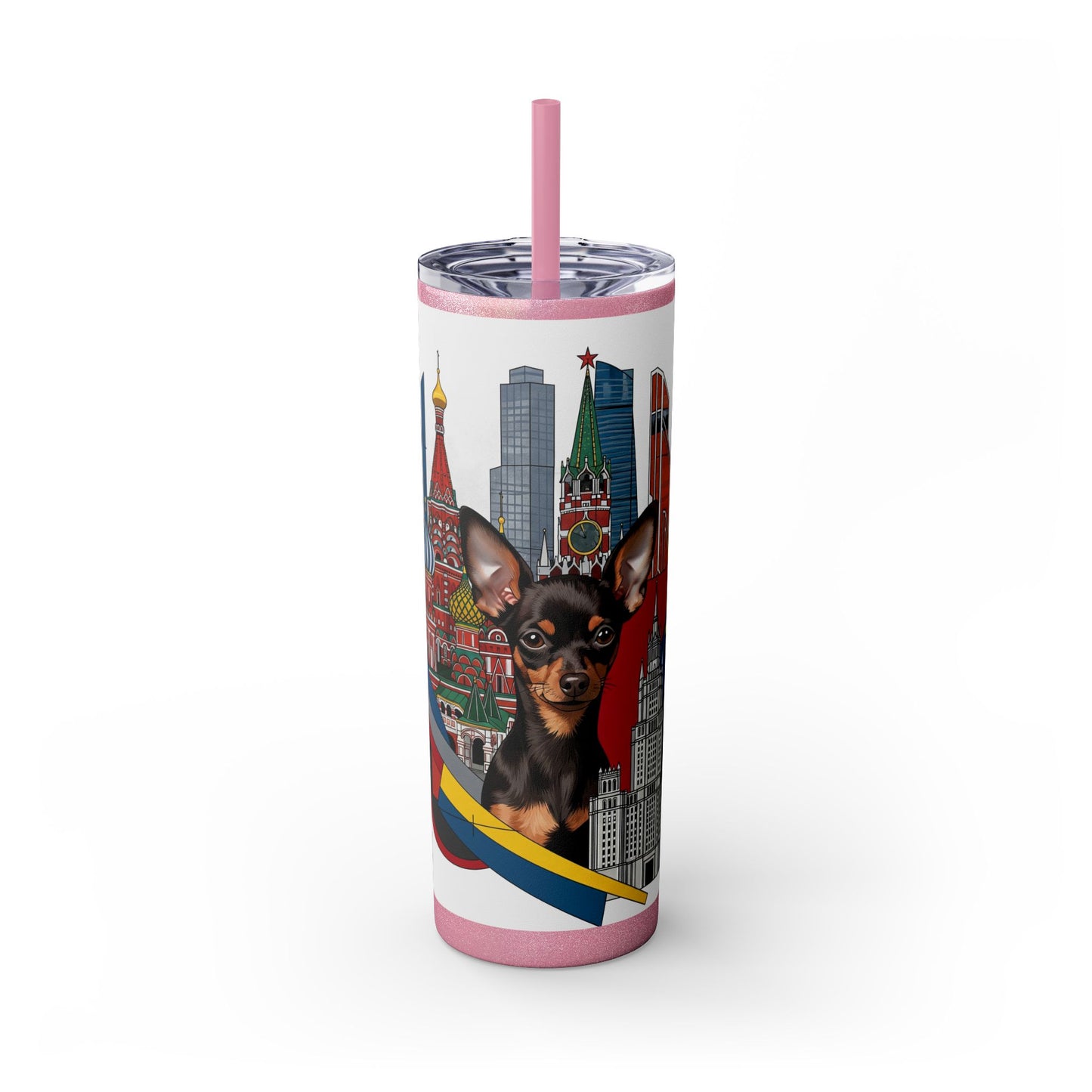 Russian Toy Skinny Tumbler with Straw, 20oz