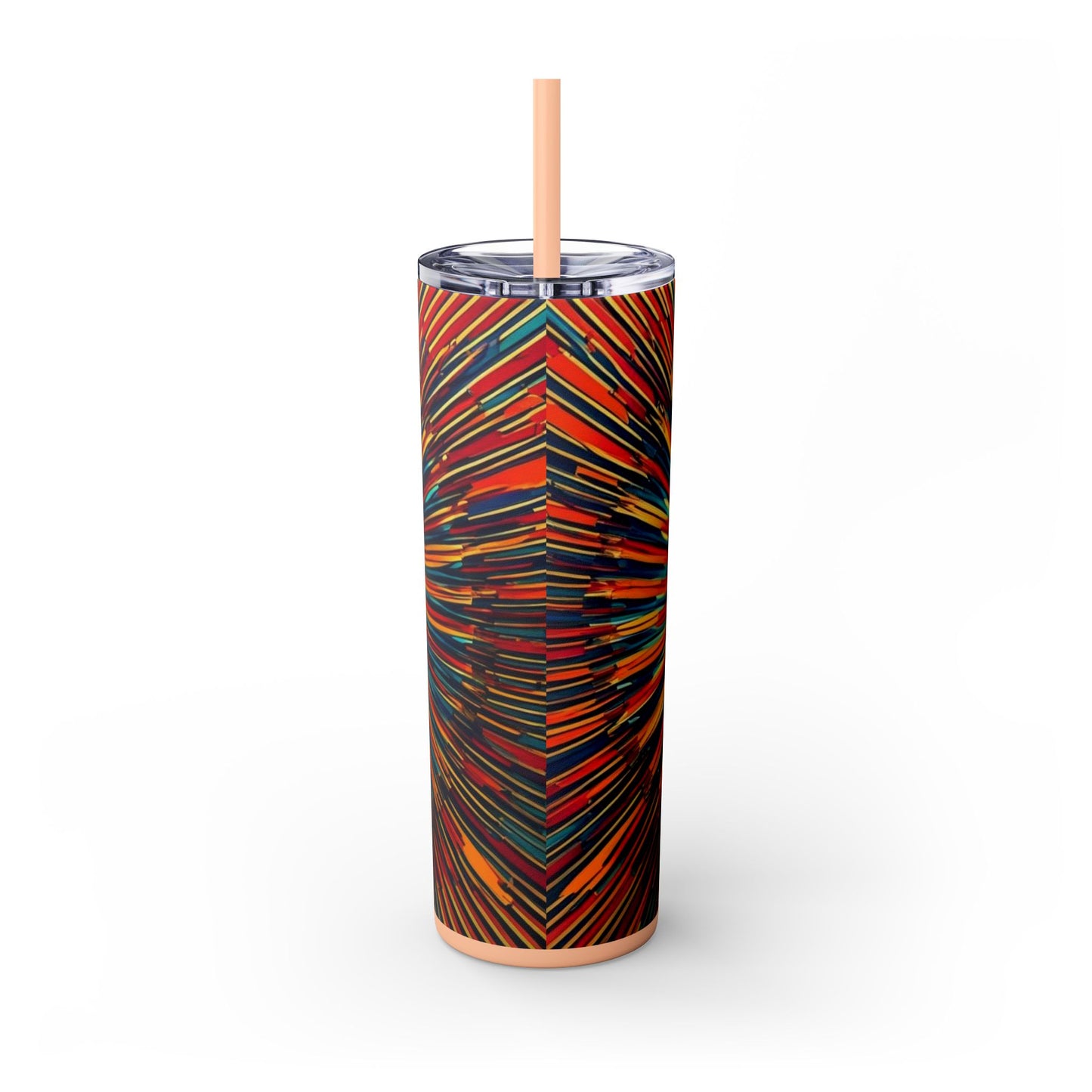 Optical Illusion Skinny Tumbler with Straw, 20oz