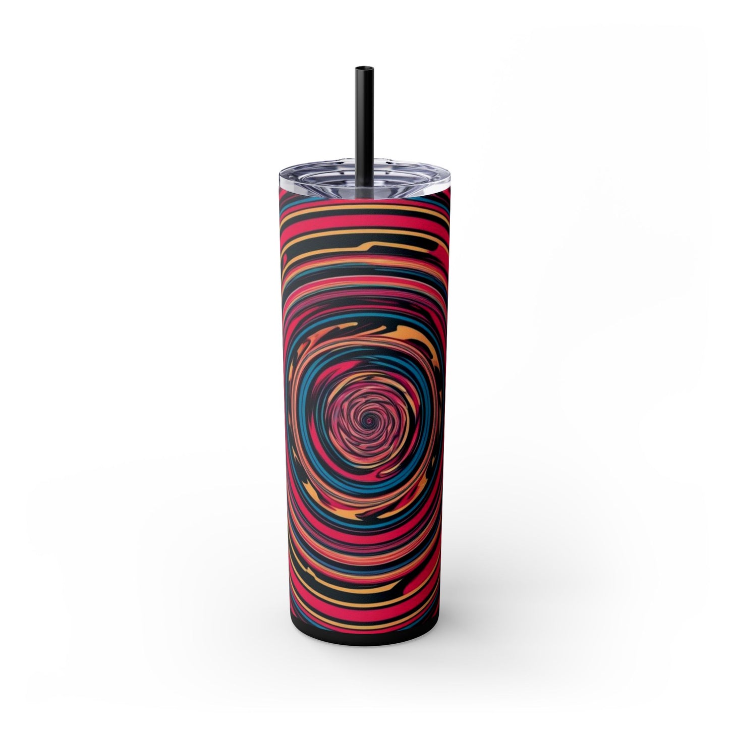 Optical Illusion Skinny Tumbler with Straw, 20oz