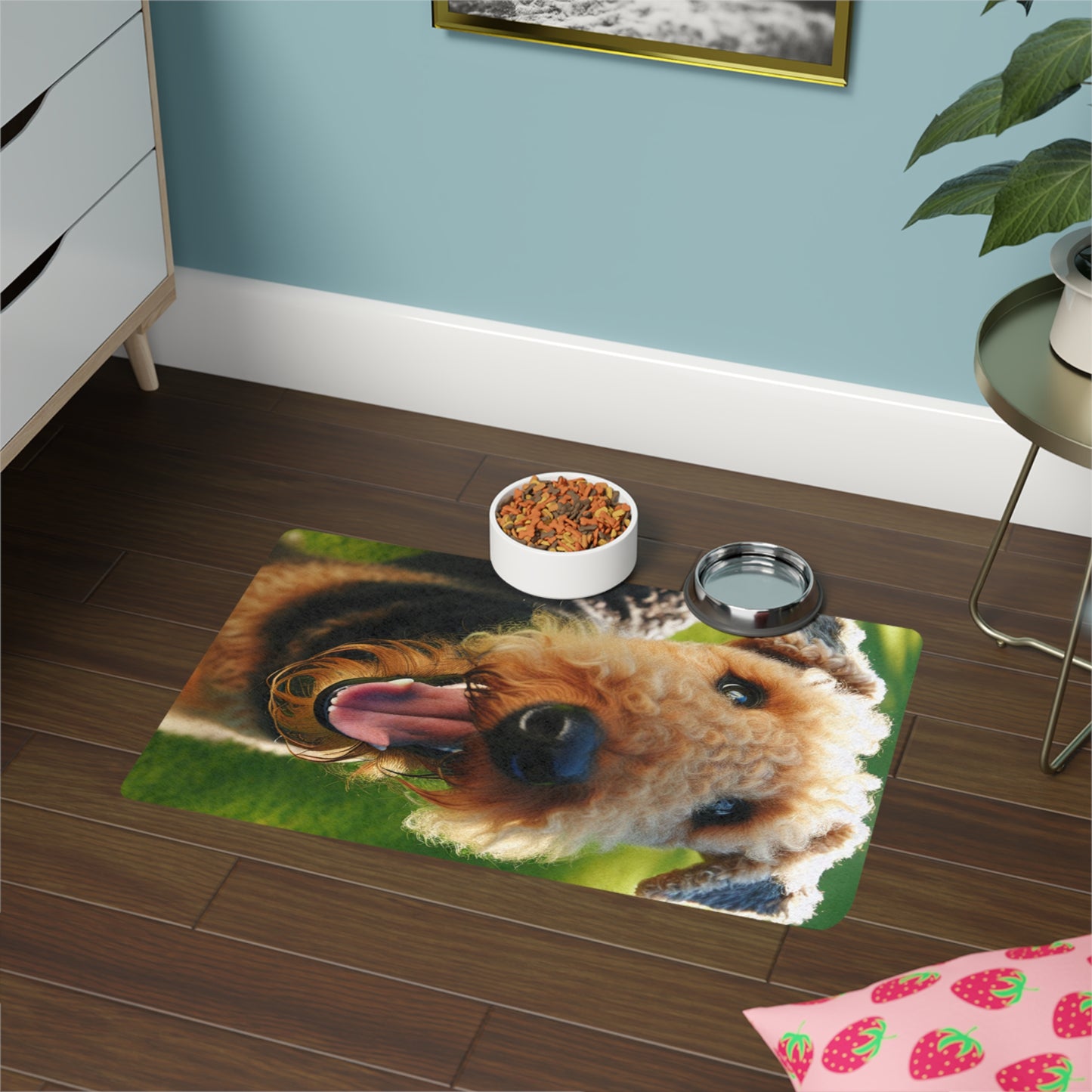 Vertical Pet Food Mat (12x18) - Airedale Terrier