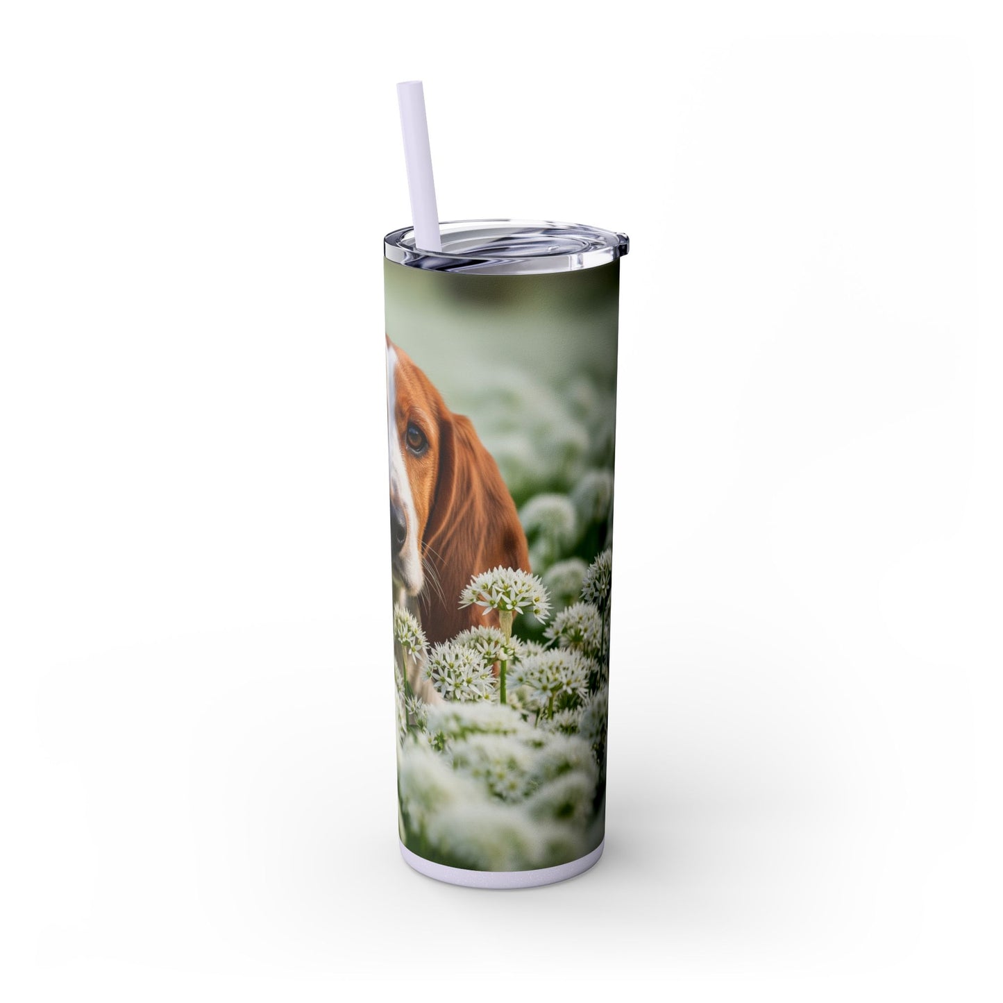 Petit Basset Griffon Vendeen Skinny Tumbler with Straw, 20oz