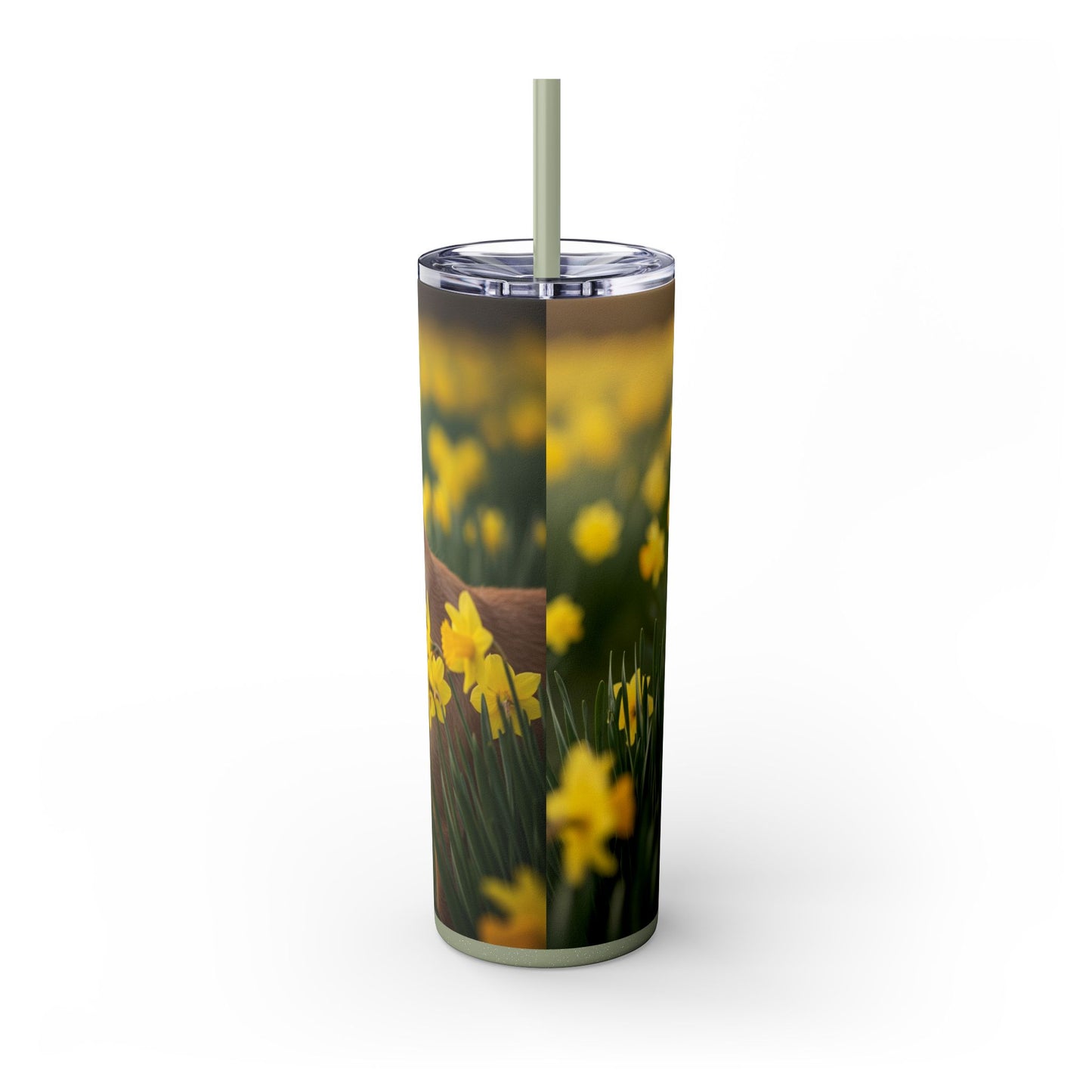 Portuguese Podengo Pequeno Skinny Tumbler with Straw, 20oz