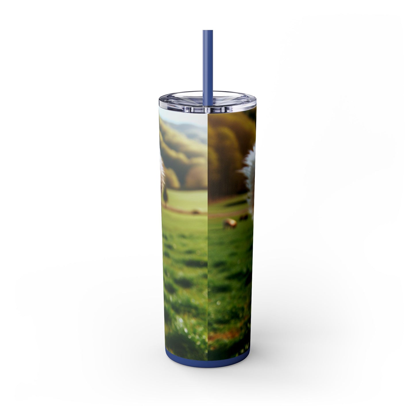 Pyrenean Mastiff Skinny Tumbler with Straw, 20oz