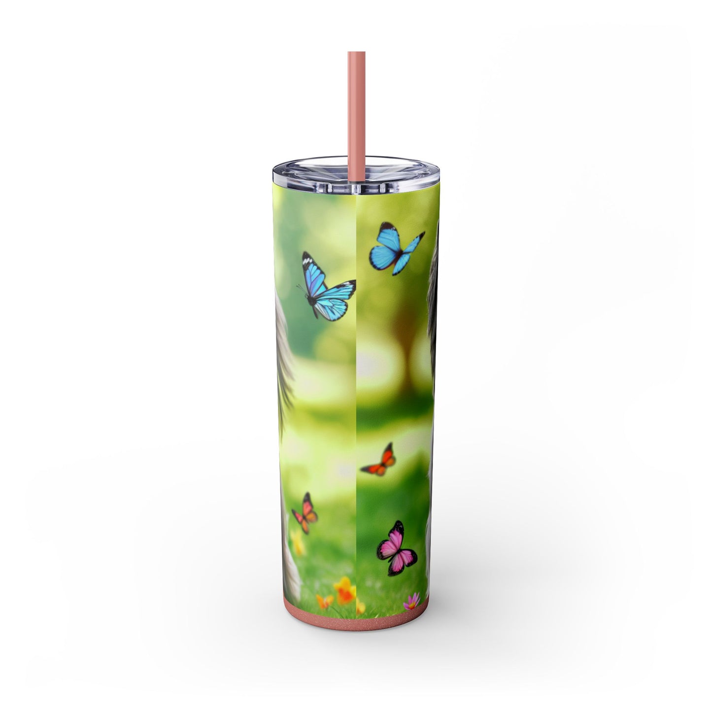 Skye Terrier Skinny Tumbler with Straw, 20oz
