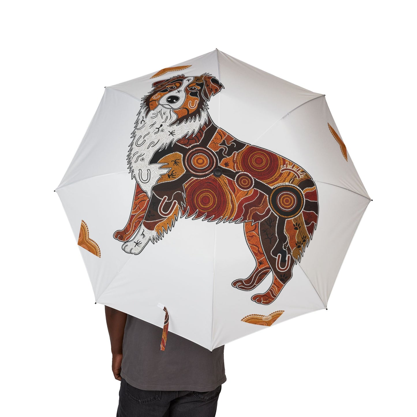 Australian Shepherd Semi-Automatic Foldable Umbrella