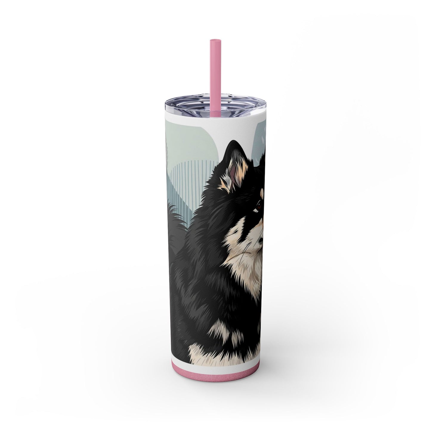 Swedish Lapphund Skinny Tumbler with Straw, 20oz