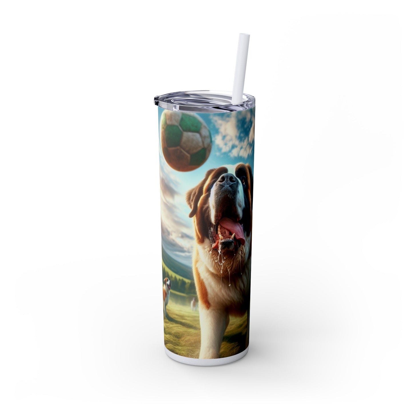 Saint Bernard Skinny Tumbler with Straw, 20oz