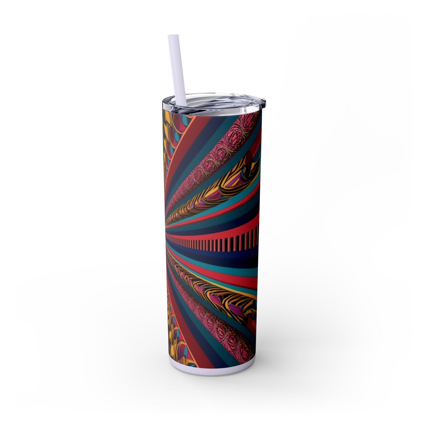 Optical Illusion Skinny Tumbler with Straw, 20oz