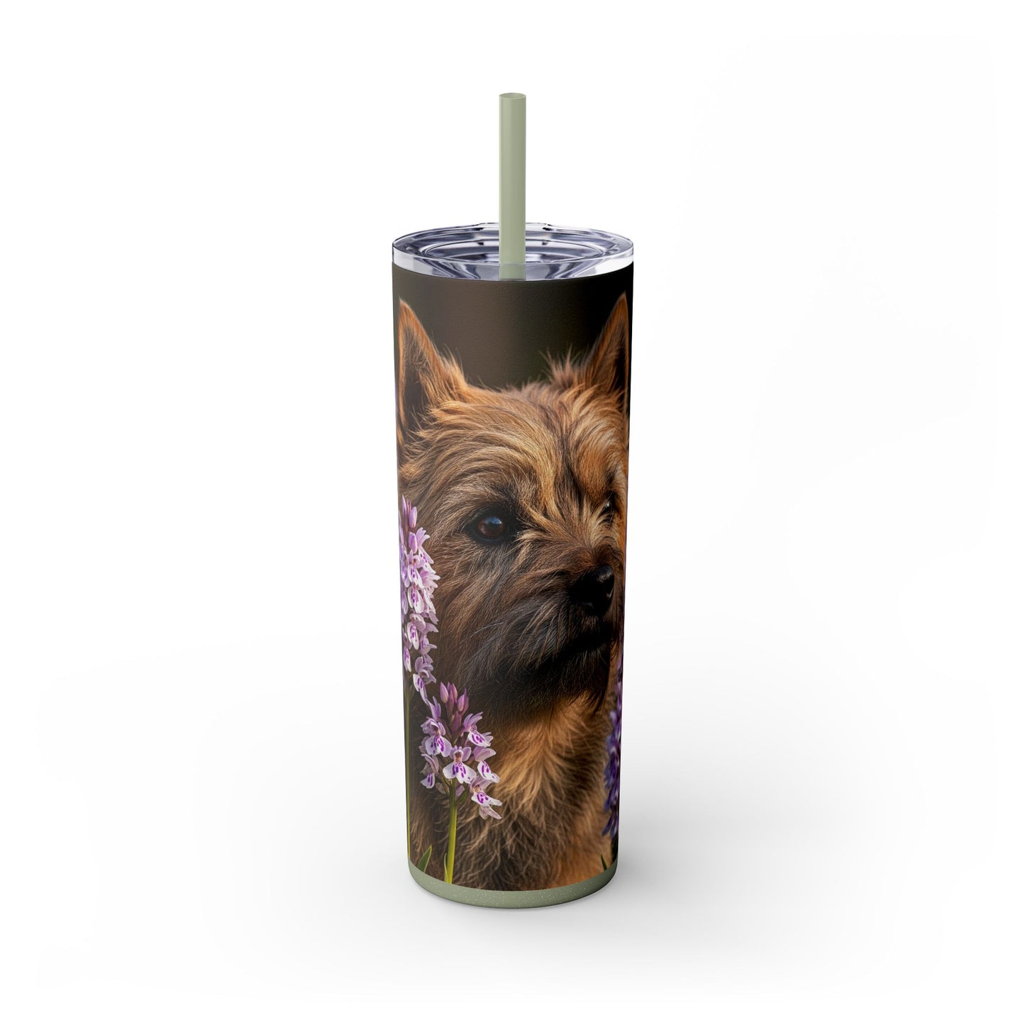Cairn Terrier Skinny Tumbler with Straw, 20oz