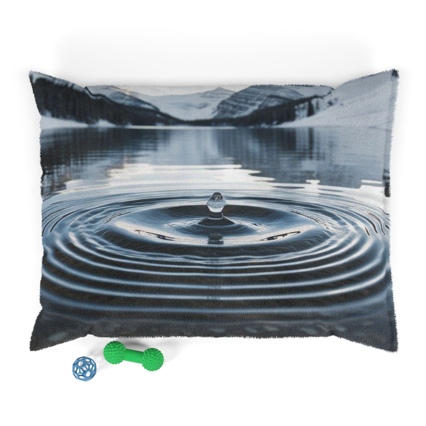 Ripple in a Snowy Mountain Lake Pet Bed