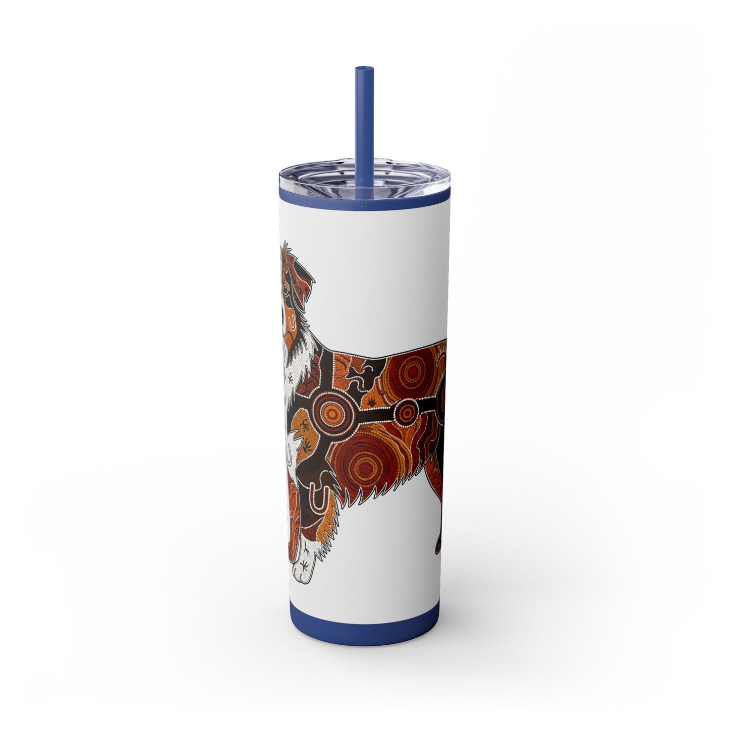 Australian Shepherd Skinny Tumbler with Straw, 20oz