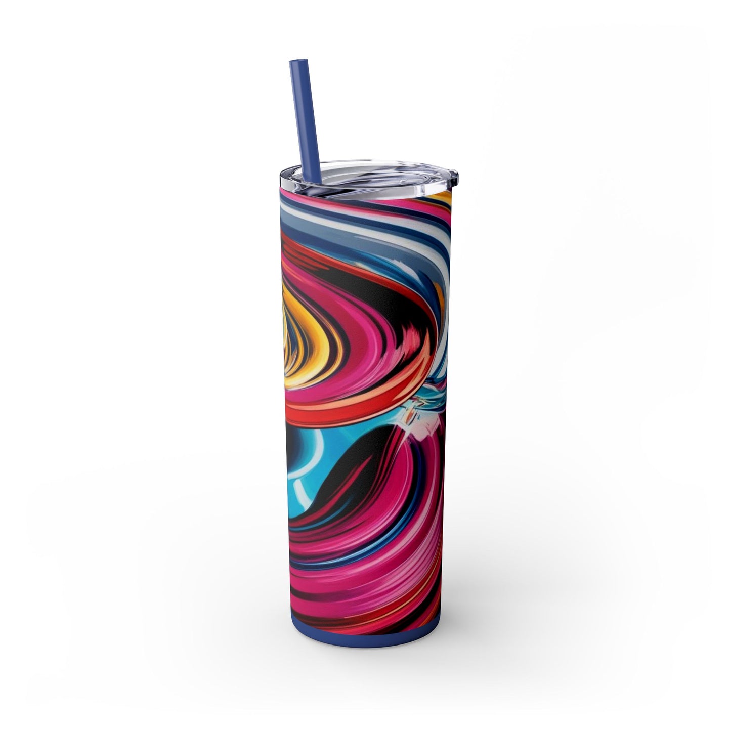 Optical Illusion Skinny Tumbler with Straw, 20oz