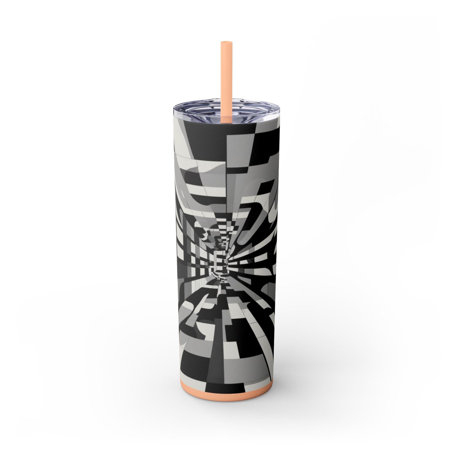 Optical Illusion Skinny Tumbler with Straw, 20oz