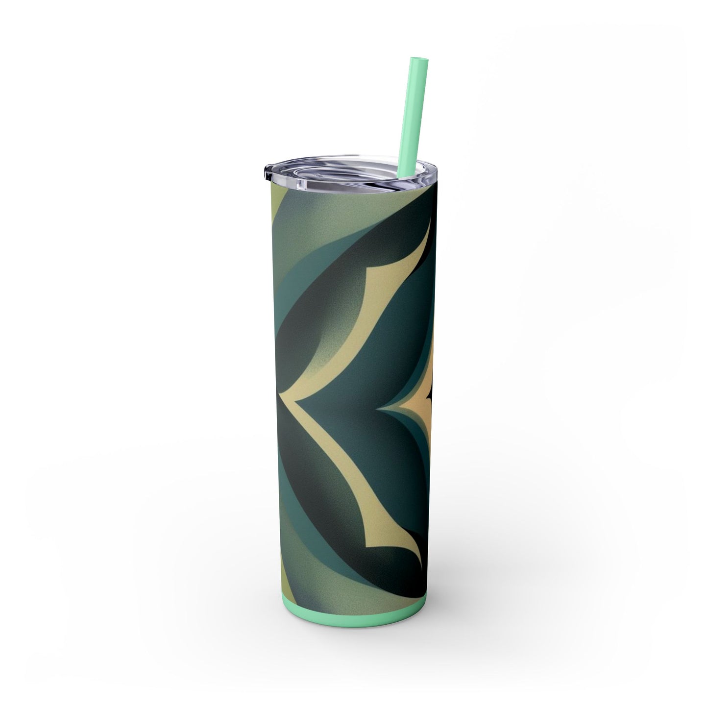Optical Illusion Skinny Tumbler with Straw, 20oz