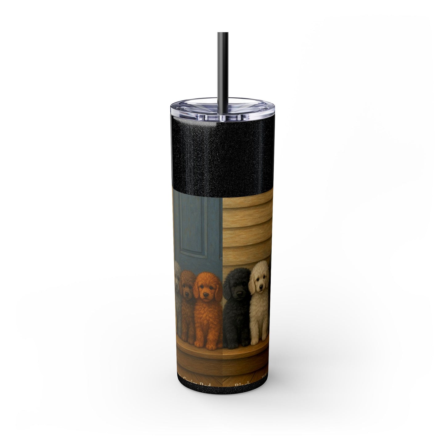 Poodle puppies Tumbler with Straw, 20oz