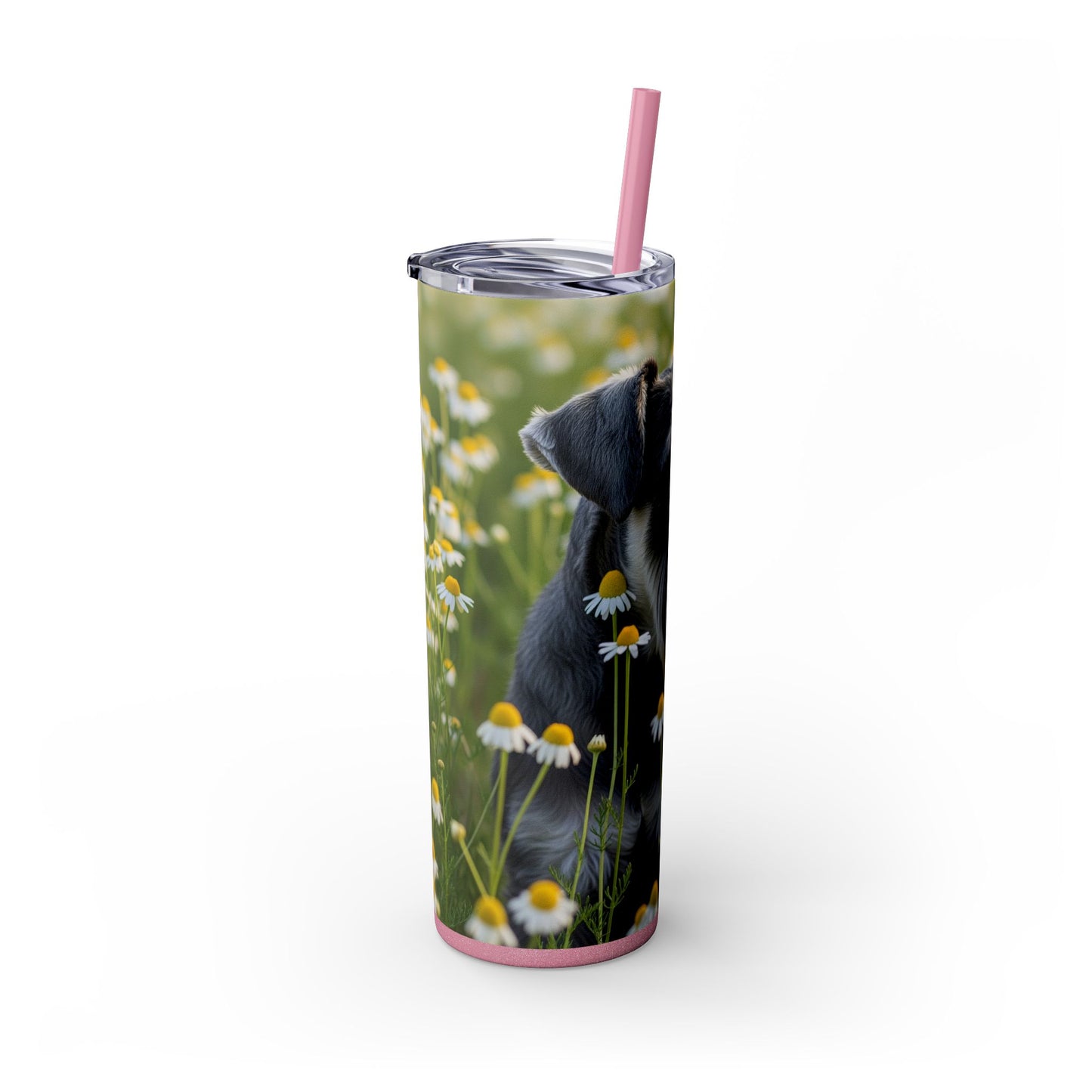 Miniature Schnauzer Skinny Tumbler with Straw, 20oz