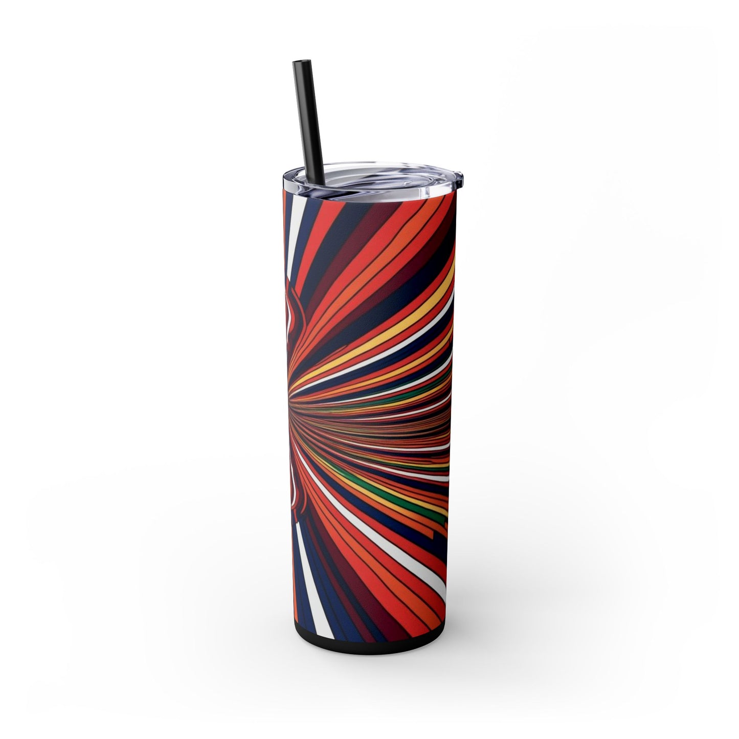 Optical Illusion Skinny Tumbler with Straw, 20oz