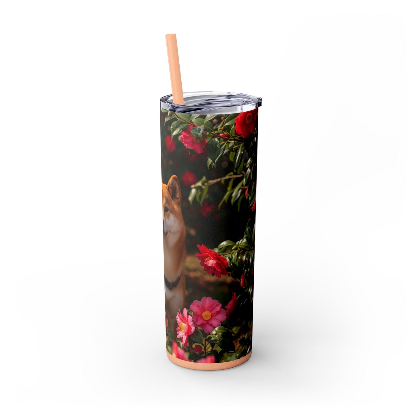 Shiba Inu Skinny Tumbler with Straw, 20oz