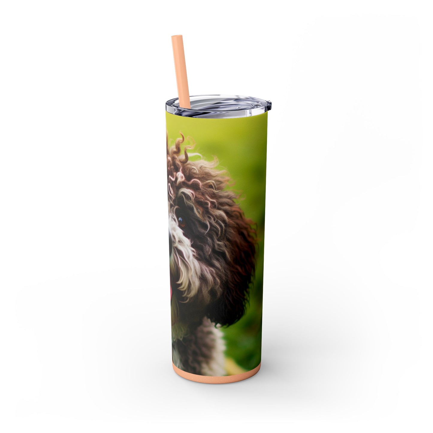 Spanish Water Dog Skinny Tumbler with Straw, 20oz