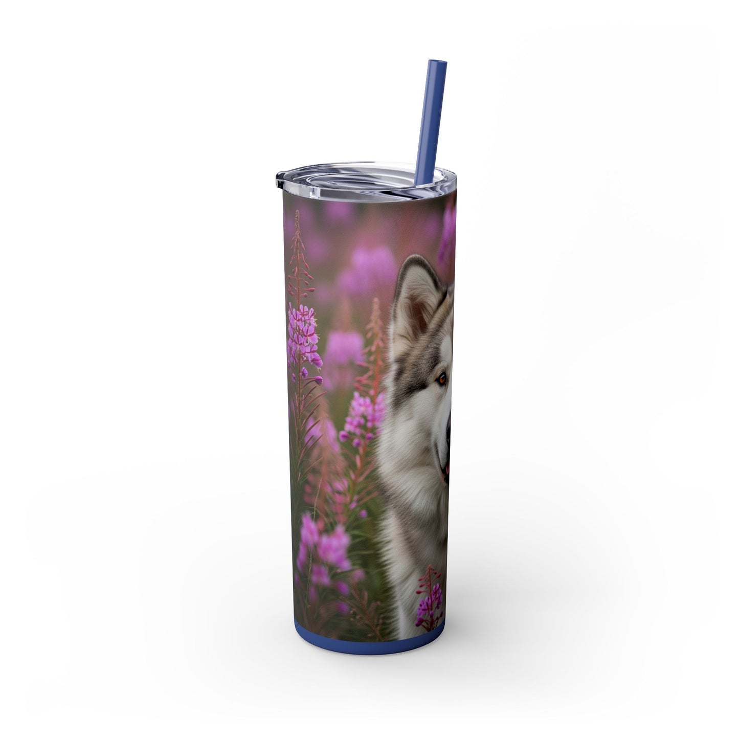 Alaskan Malamute Skinny Tumbler with Straw, 20oz