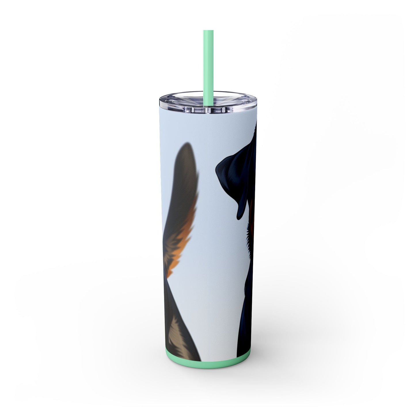 Rottweiler Skinny Tumbler with Straw, 20oz