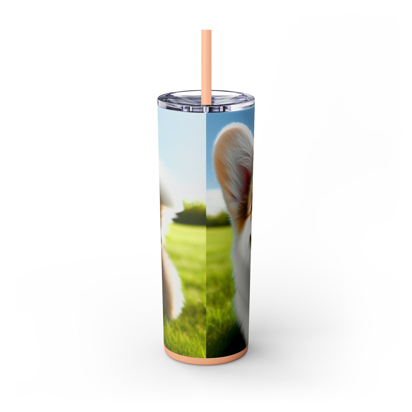 Welsh Corgi Cardigan Skinny Tumbler with Straw, 20oz