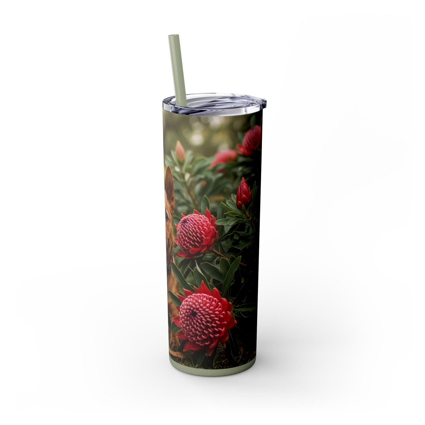 Australian Terrier Skinny Tumbler with Straw, 20oz