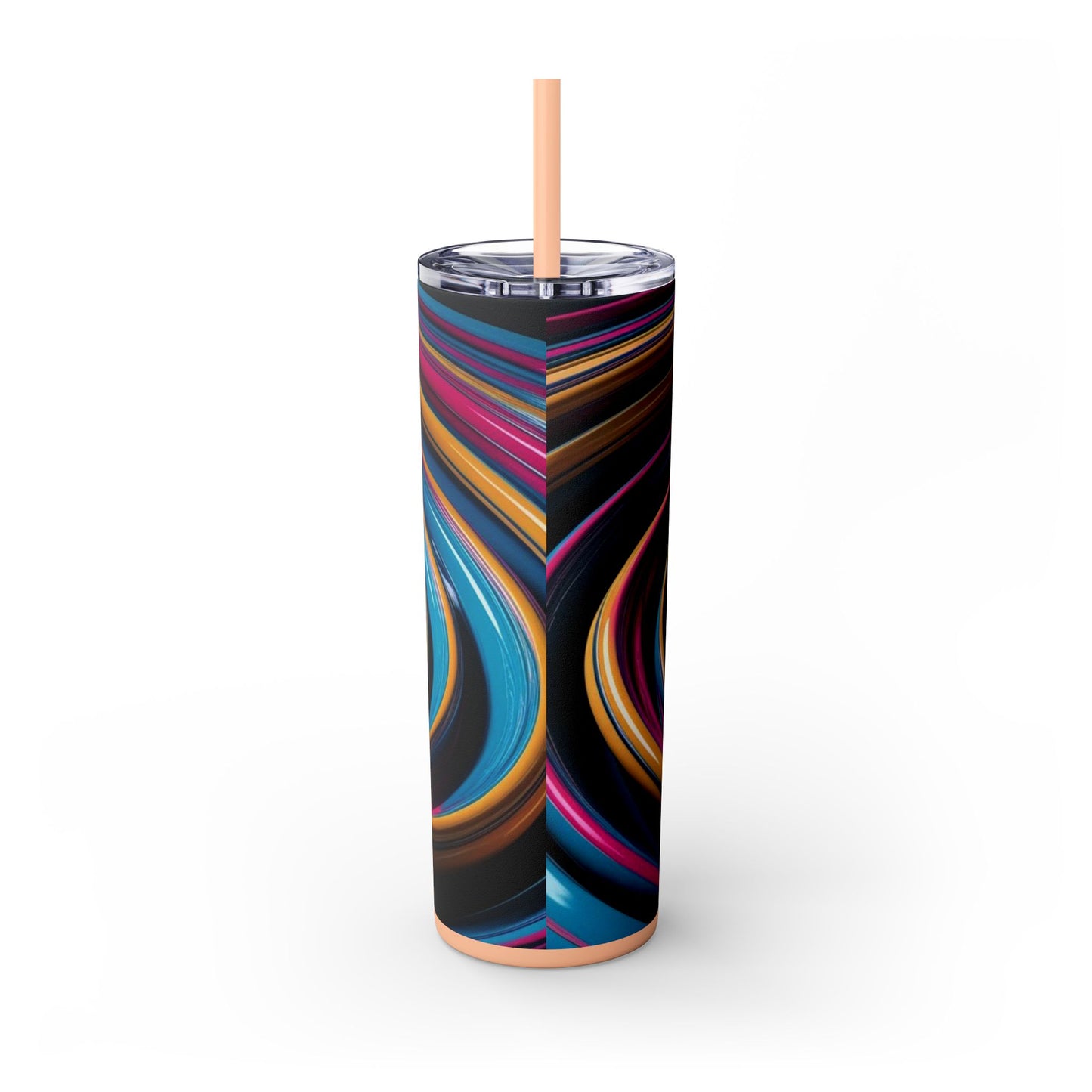 Optical Illusion Skinny Tumbler with Straw, 20oz