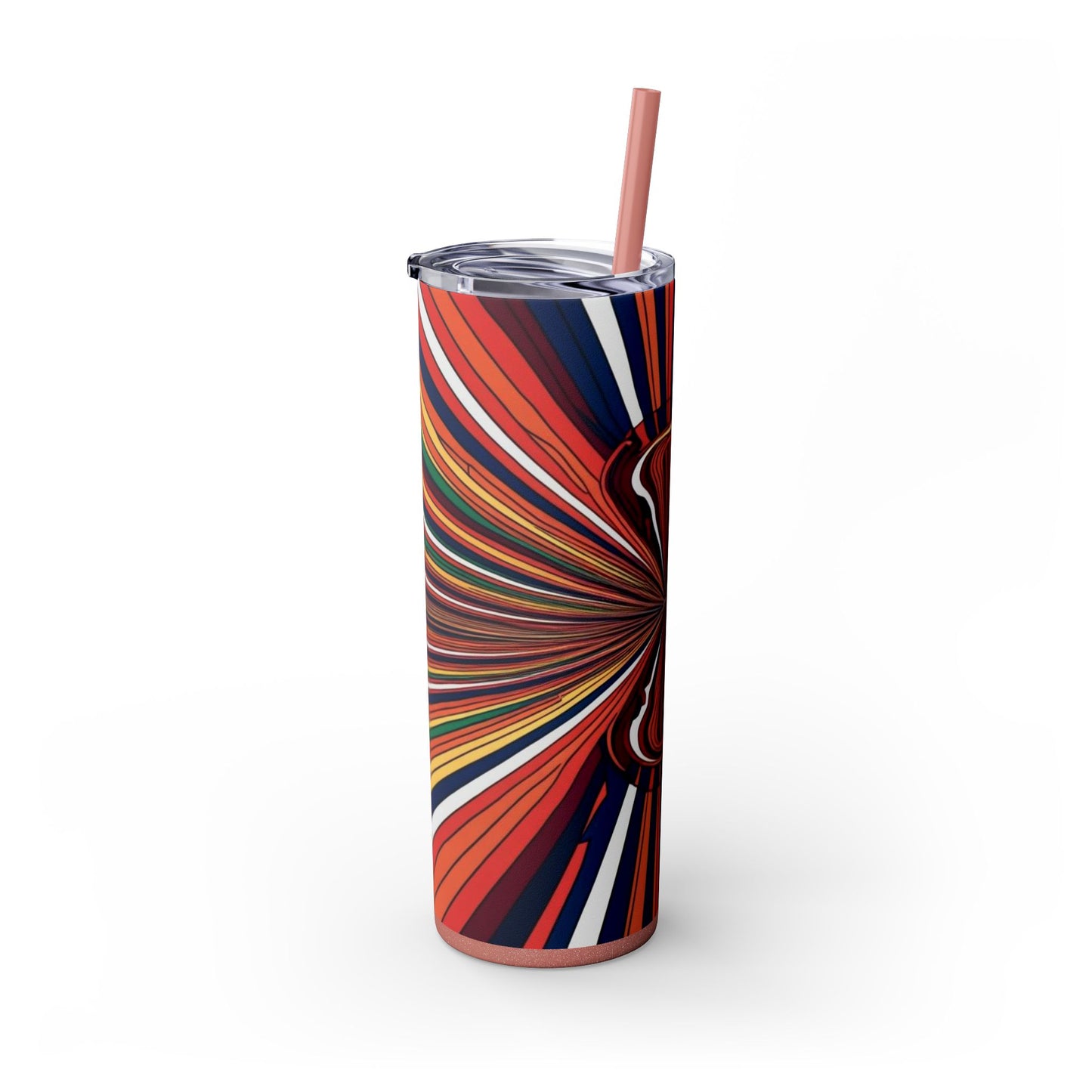 Optical Illusion Skinny Tumbler with Straw, 20oz