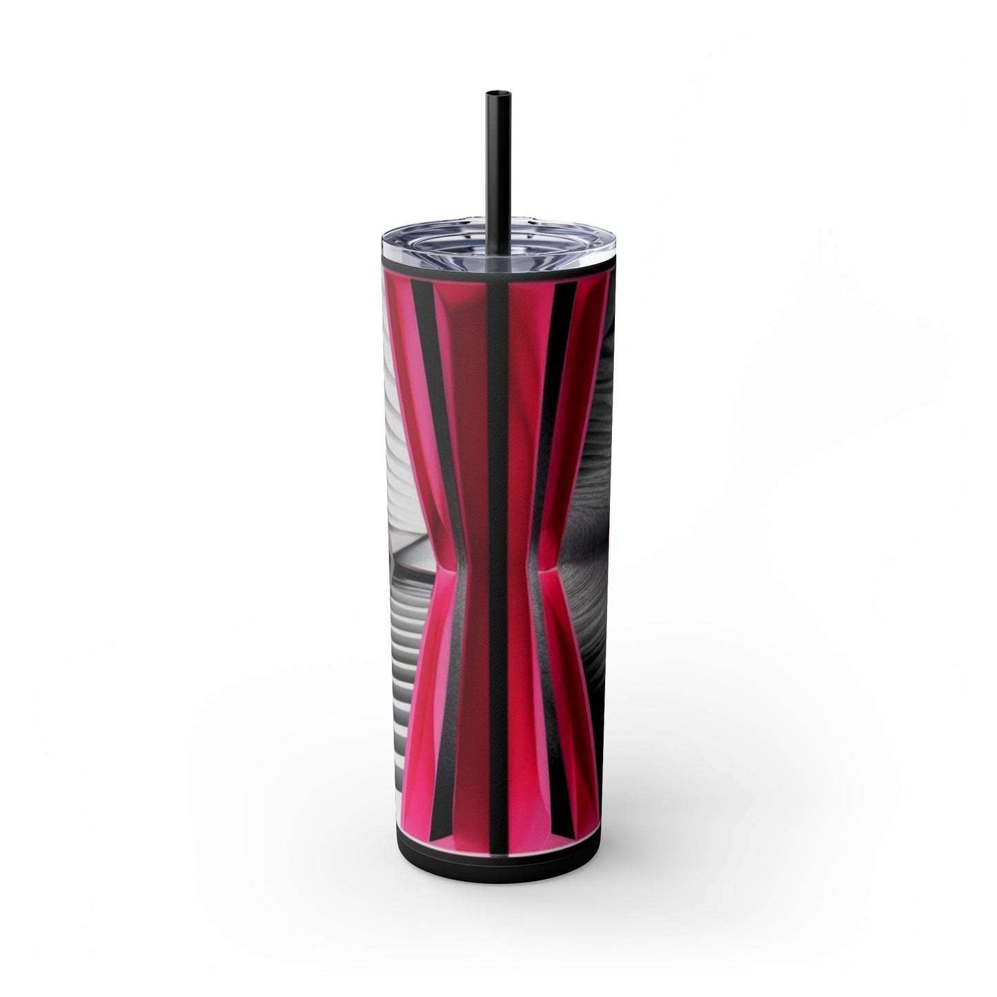 Optical Illusion Skinny Tumbler with Straw, 20oz