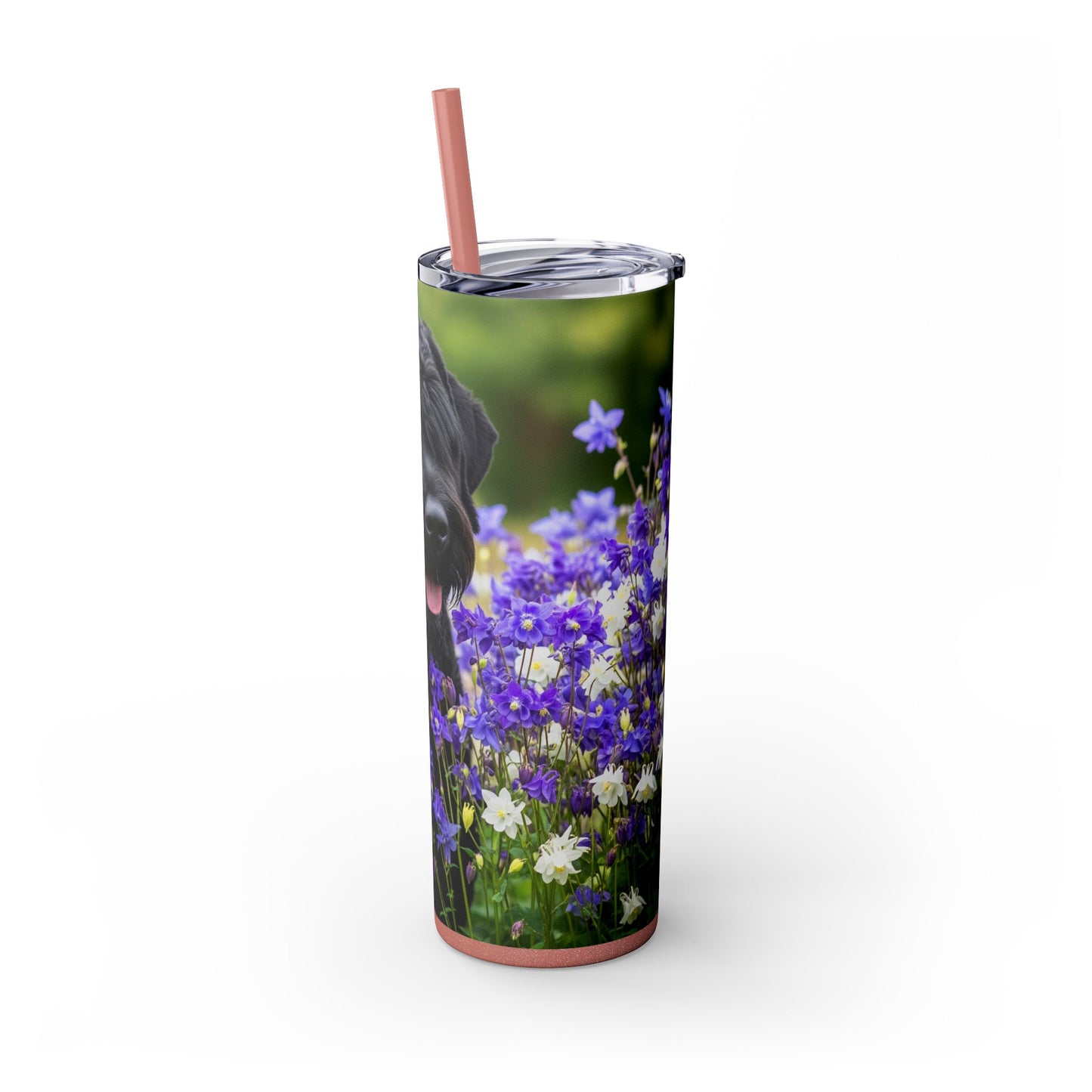 Black Russian Terrier Tumbler with Straw, 20oz