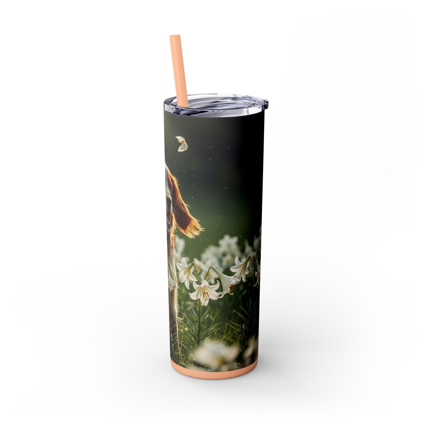 Irish Red and White Setter Tumbler with Straw, 20oz