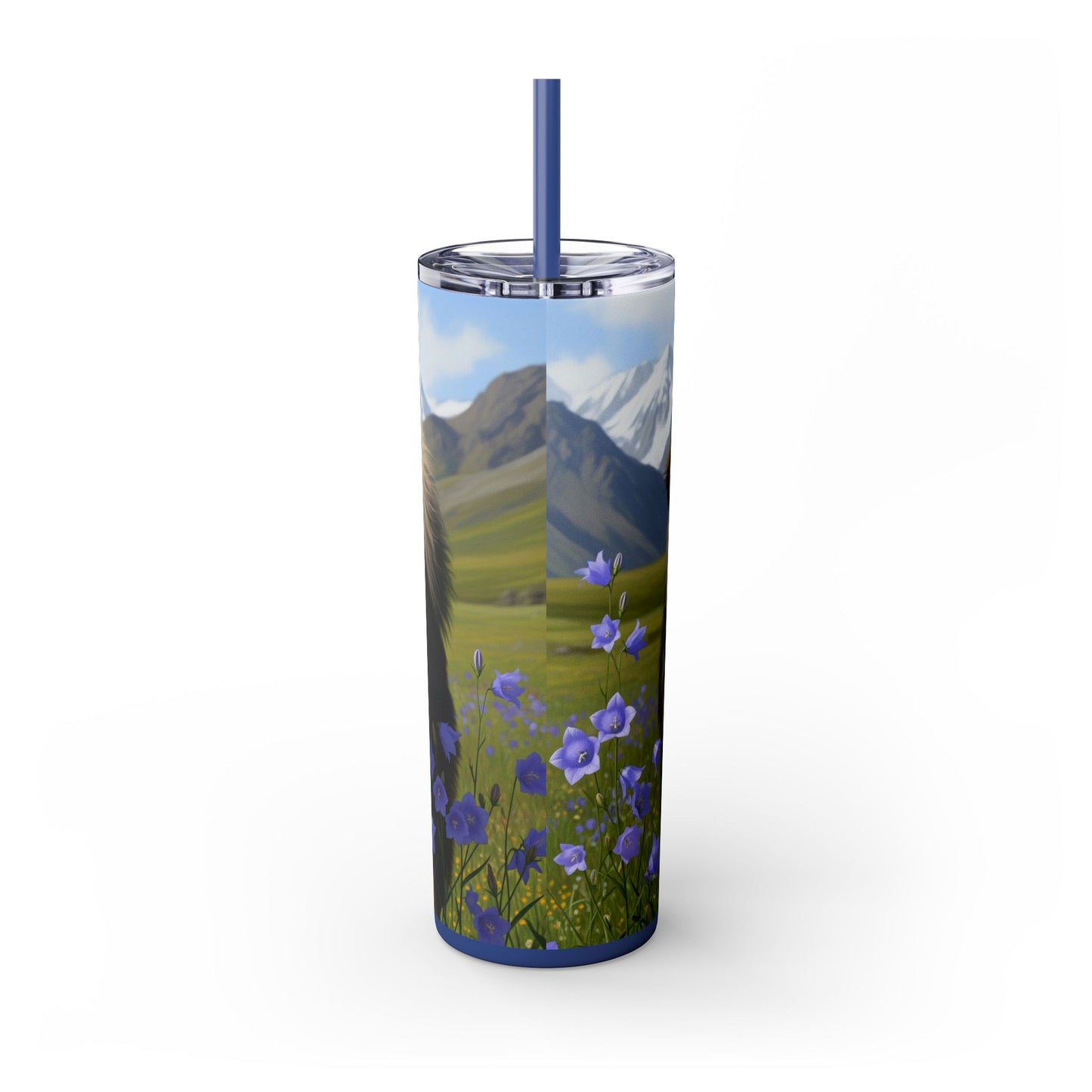 Tibetan Mastiff Skinny Tumbler with Straw, 20oz