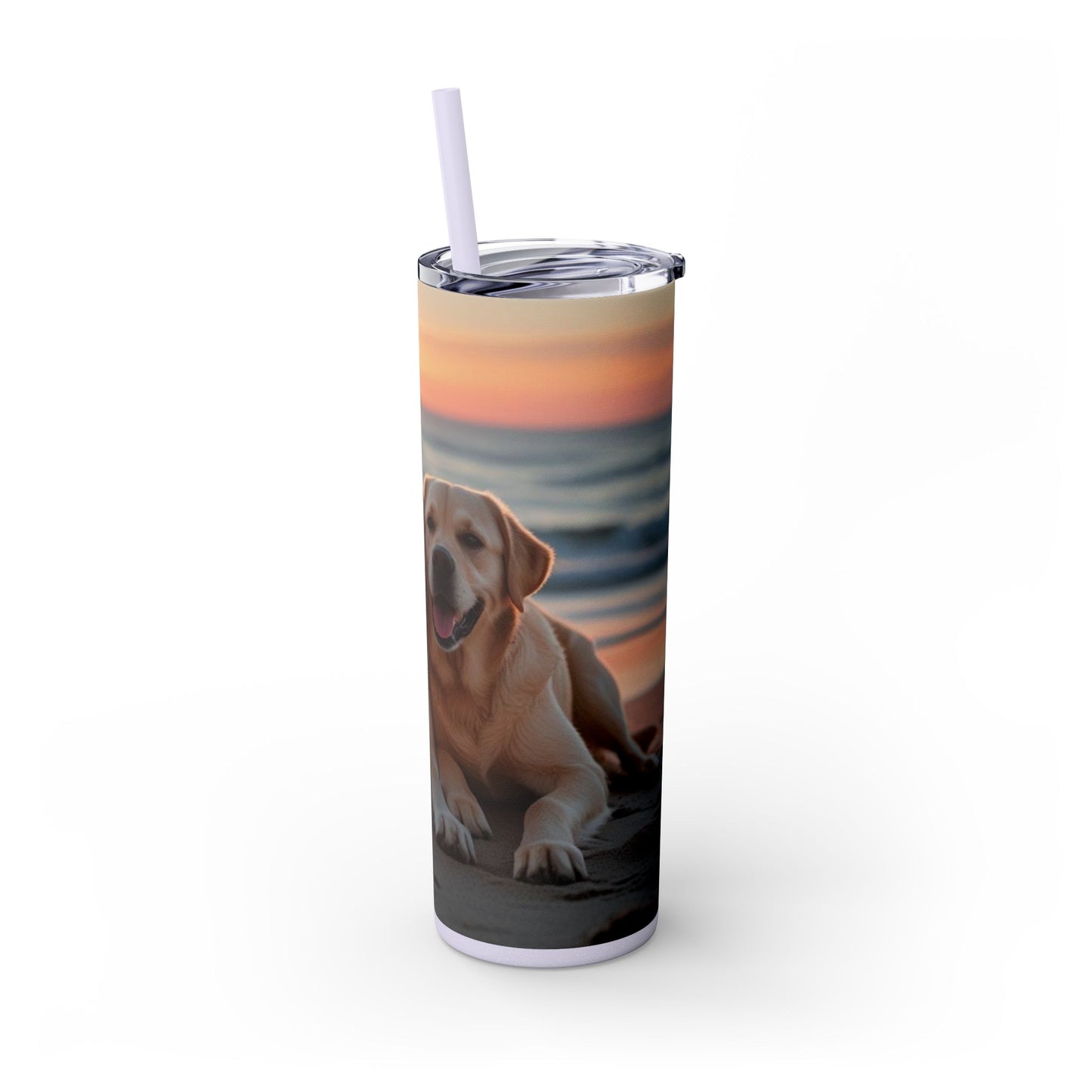Labrador Retriever Love Skinny Tumbler with Straw, 20oz