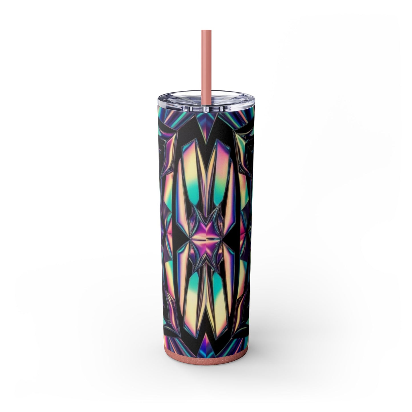Optical Illusion Skinny Tumbler with Straw, 20oz