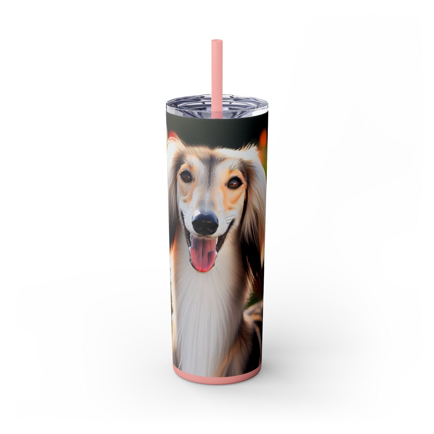 Saluki Skinny Tumbler with Straw, 20oz