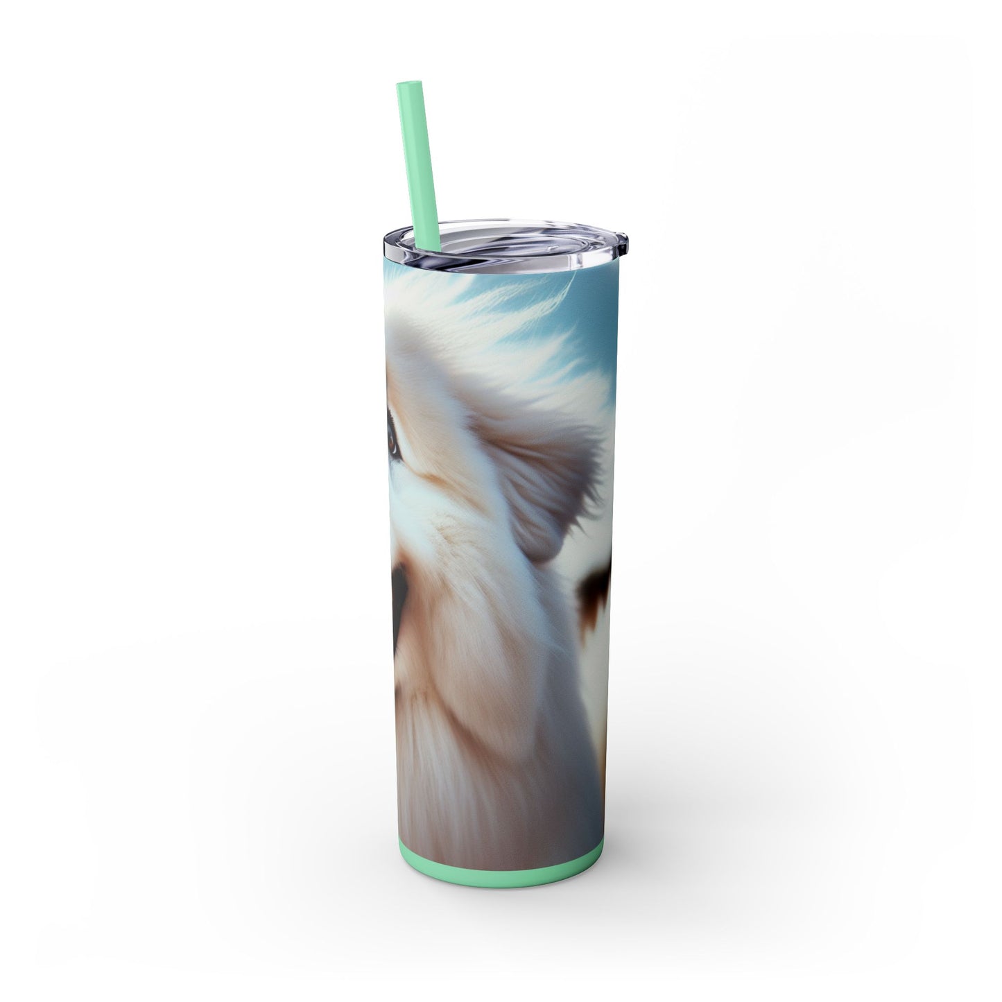 Pyrenean Mountain Dog Skinny Tumbler with Straw, 20oz
