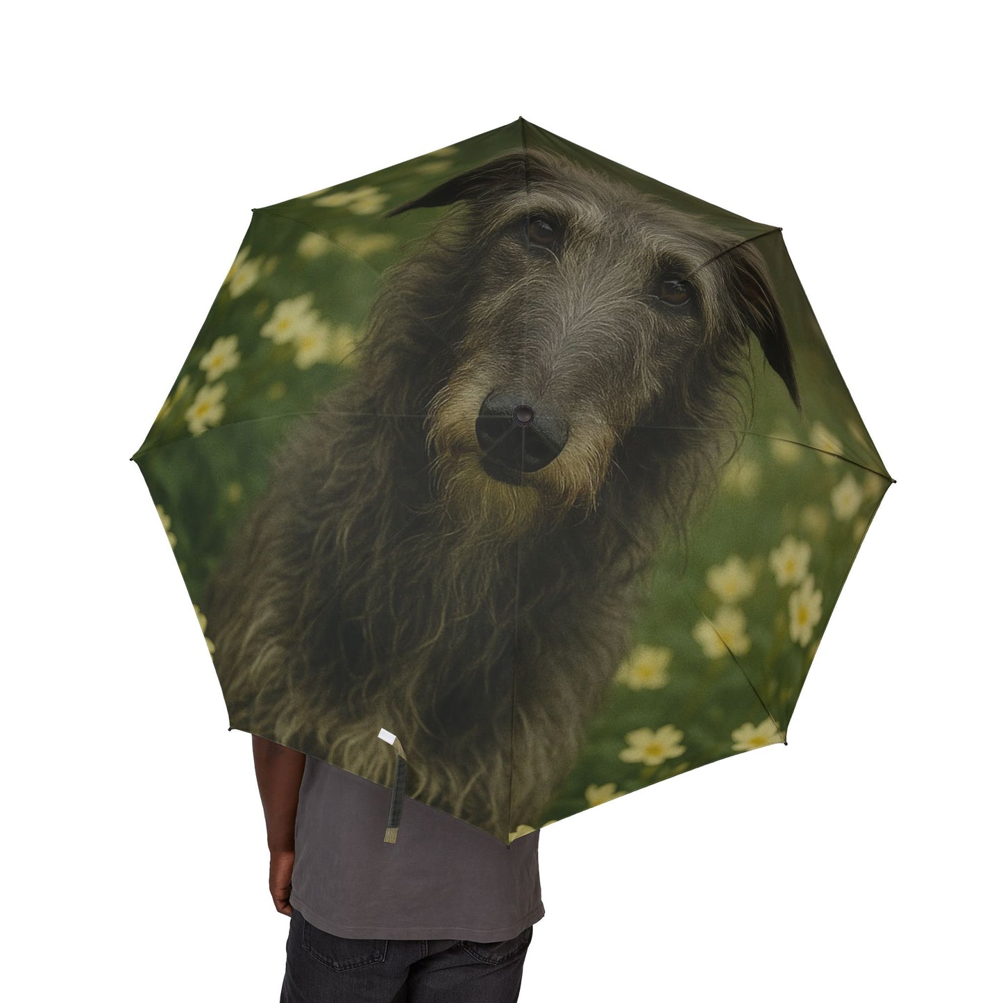 Scottish Deerhound Semi-Automatic Foldable Umbrella